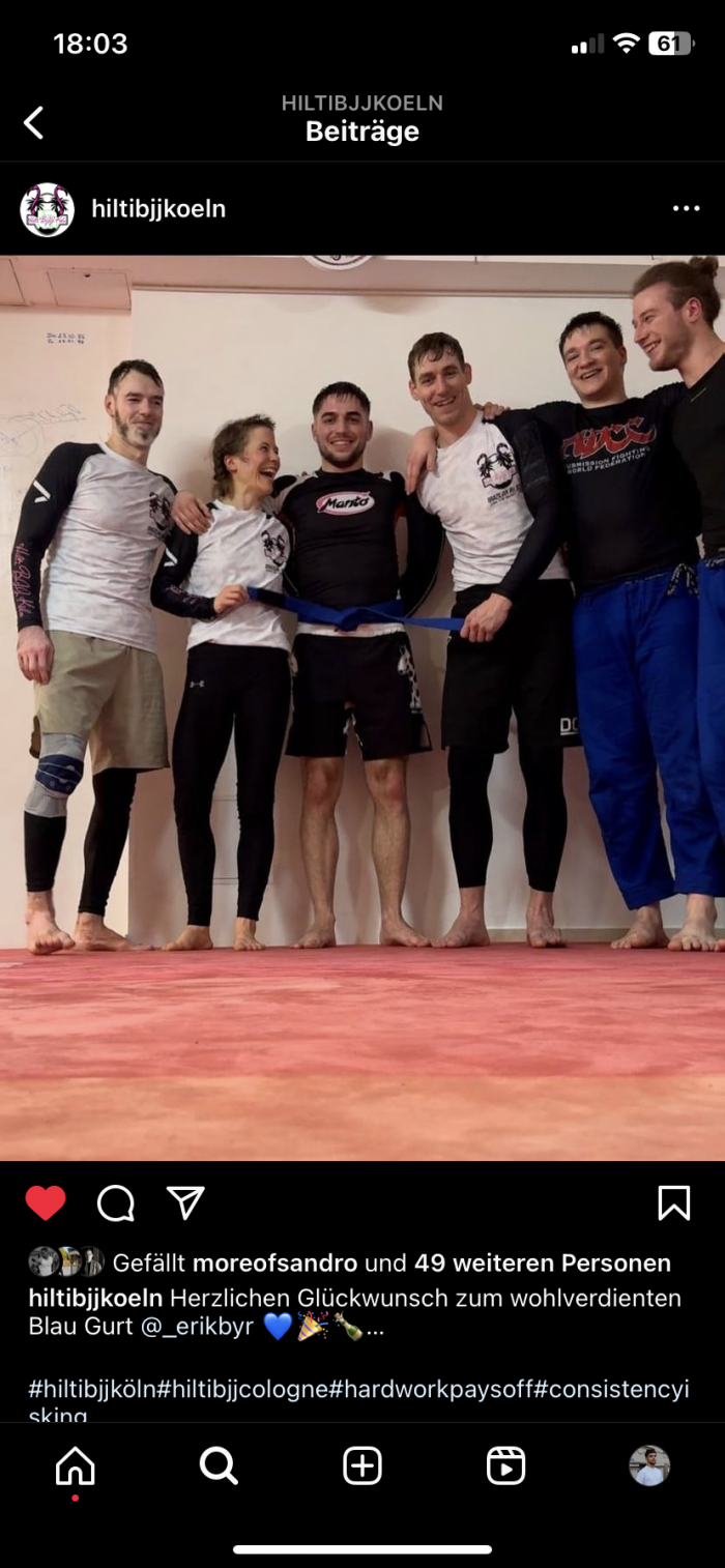 Blue belt · February 18, 2024 · Promoted by Sebastian Jung