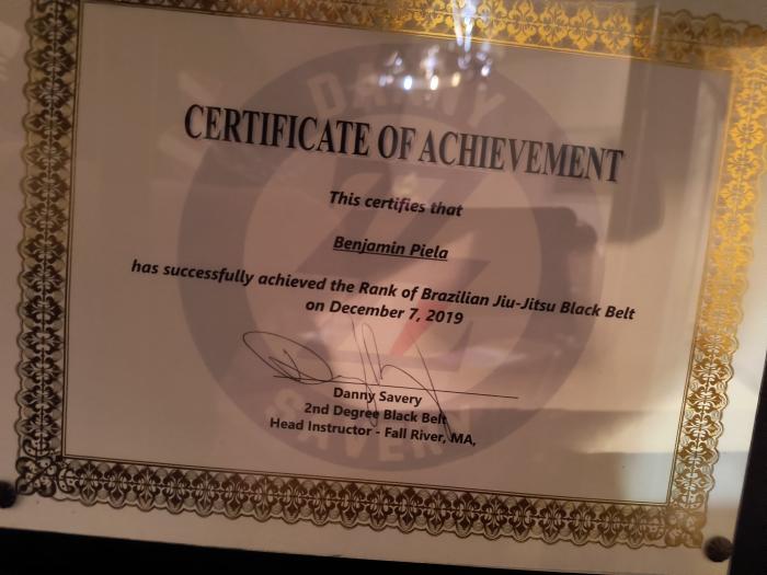 Black belt · December 7, 2019 · Promoted by Danny Savery