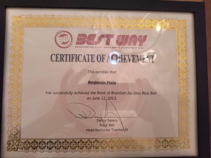 Blue belt · June 11, 2013 · Promoted by Danny Savery