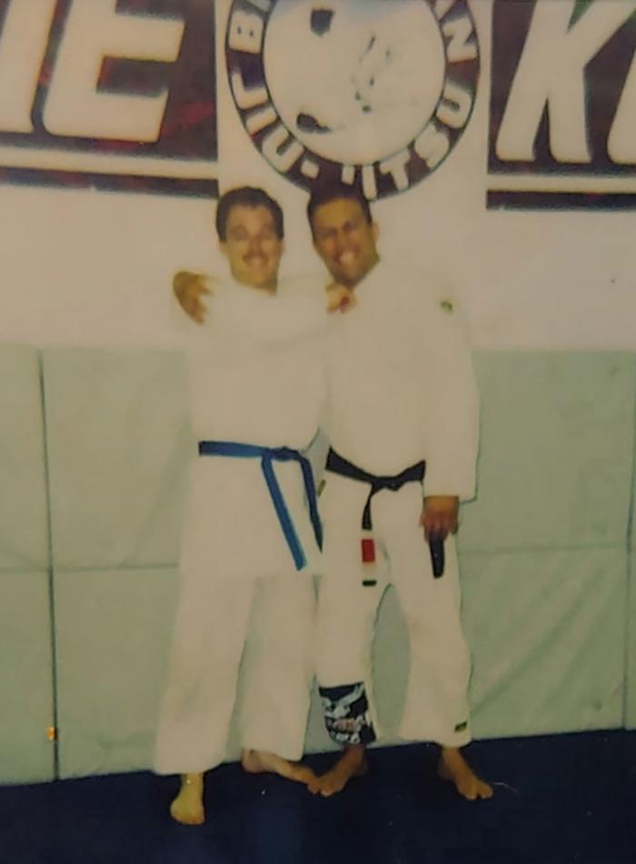 Promoted to blue belt by Renzo Gracie - 1997