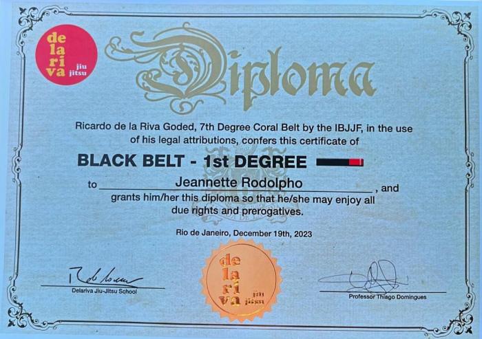 Black belt 1st degree · December 19, 2023 · Promoted by Mike Lee