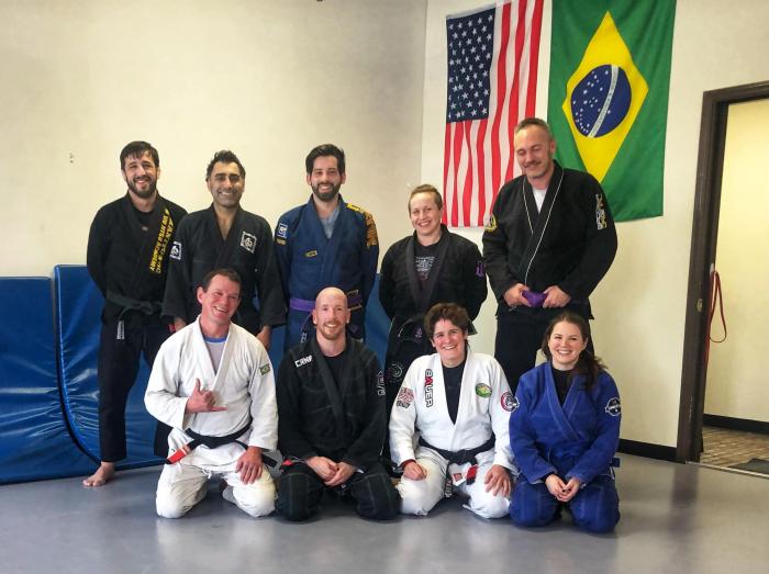 Myself with a bunch of super tough black belts and more.