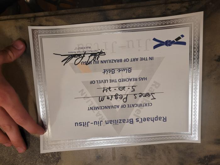 Blue belt · May 20, 2024 · Promoted by Flint Perkins