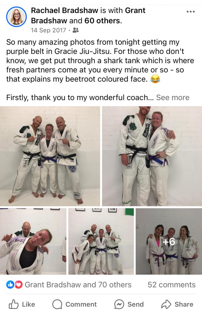 Purple belt · September 14, 2017 · Promoted by Luke Beston