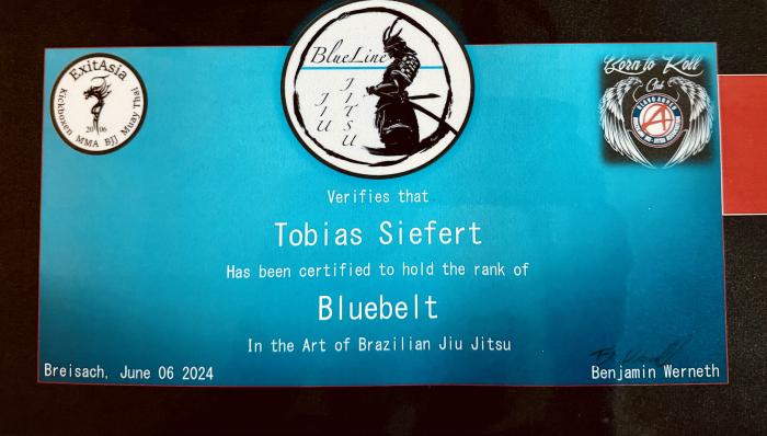 Blue belt · June 6, 2024 · Promoted by Benjamin Werneth