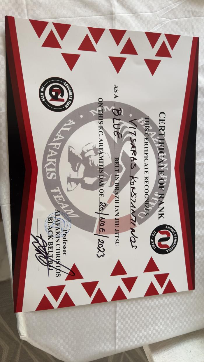 Blue belt · November 20, 2023 · Promoted by Christos Alafakis