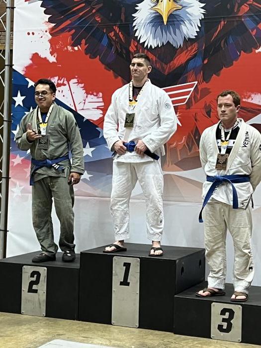 3 stripe blue belt