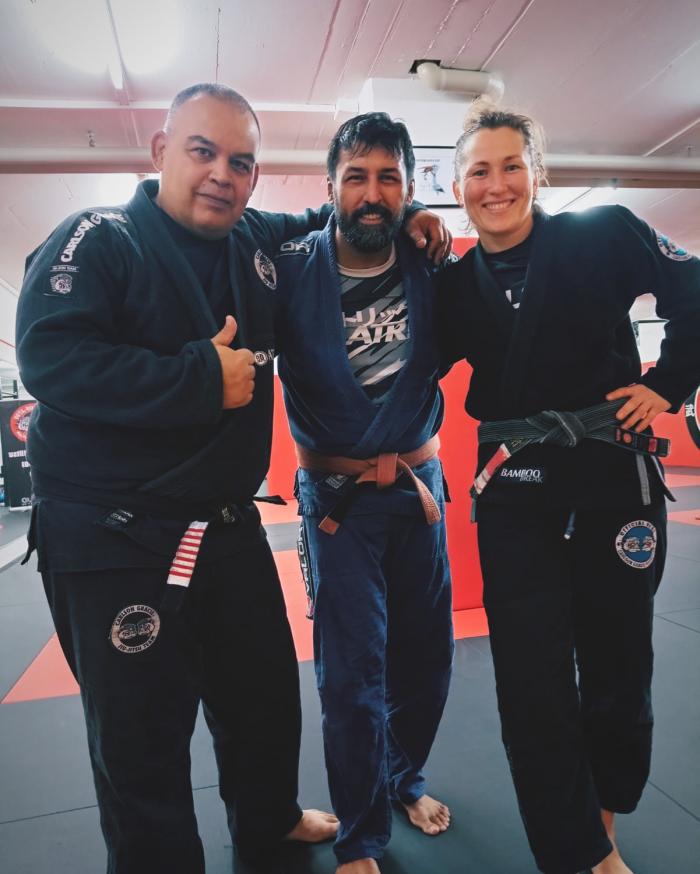 With coach Marcos and Olga