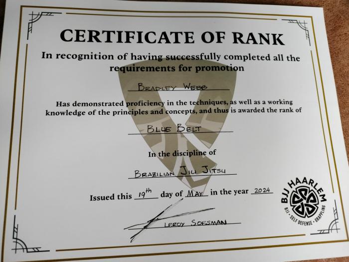 Blue belt · May 19, 2024 · Promoted by Leroy Soesman