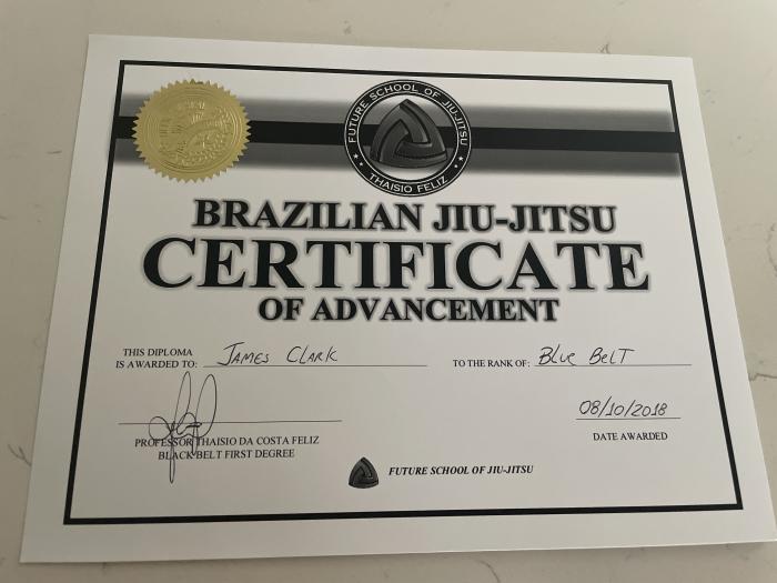 Blue belt · August 14, 2018 · Promoted by Thaisio Feliz