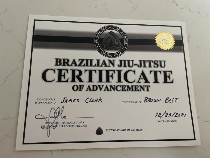 Brown belt · December 14, 2021 · Promoted by Thaisio Feliz