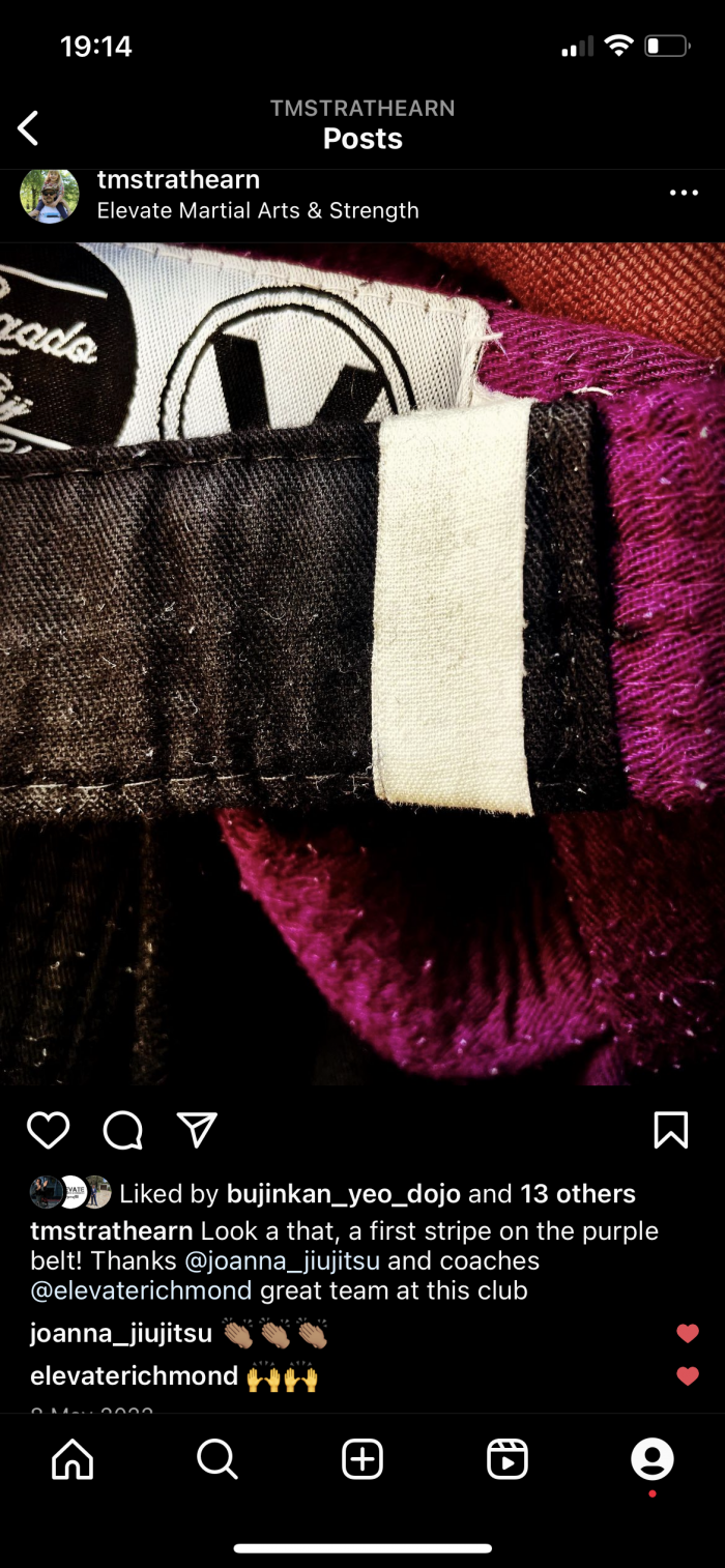 Purple belt · October 4, 2018 · Promoted by Simon Yeo