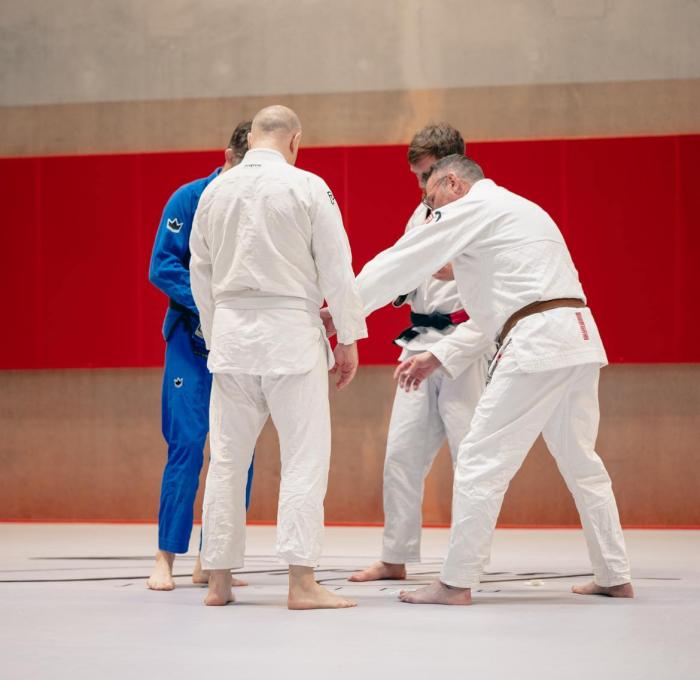 My first promotion (two stripes on white belt)