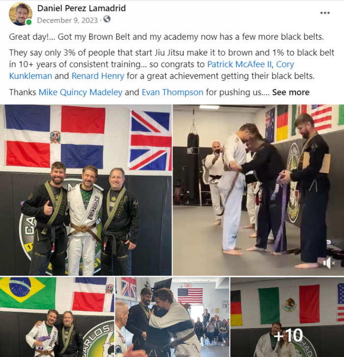 Brown belt · December 9, 2023 · Promoted by Michael Madeley