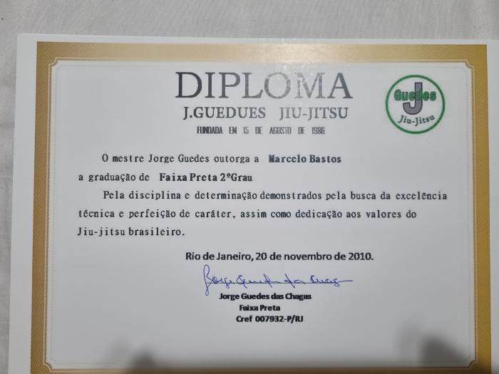 Black belt 2nd degree · November 20, 2010 · Promoted by JGUEDES jiu-jitsu