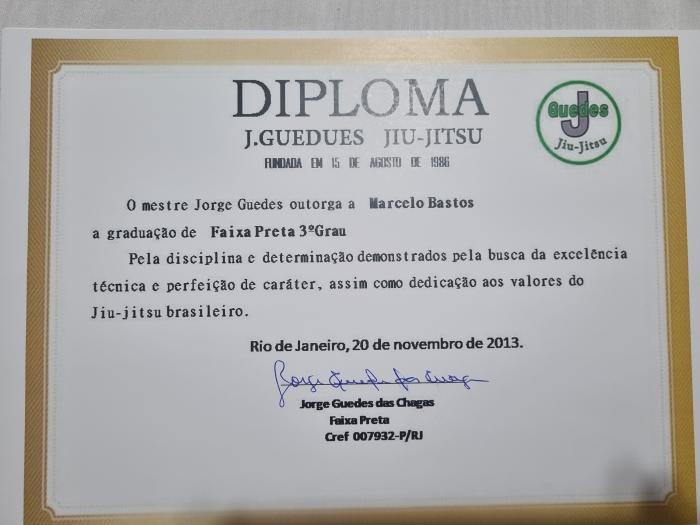 Black belt 3rd degree · November 20, 2013 · Promoted by JGUEDES jiu-jitsu