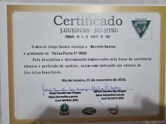 Black belt 4th degree · November 22, 2018 · Promoted by JGUEDES jiu-jitsu