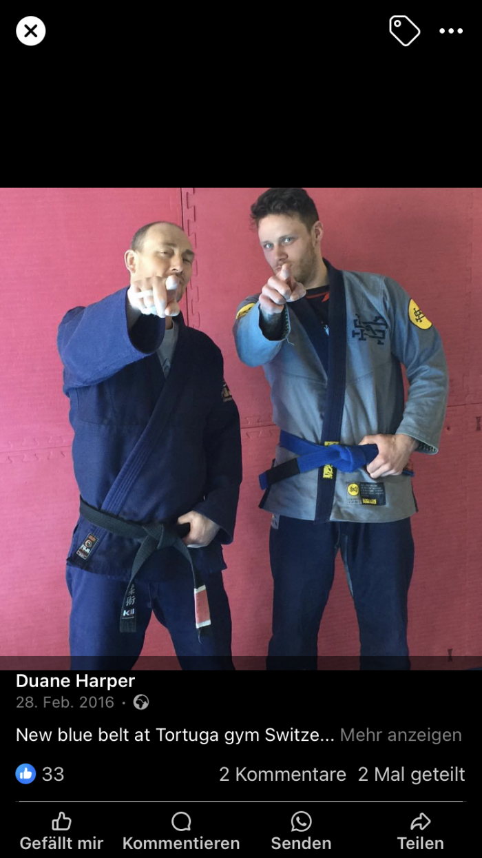 Blue belt · February 28, 2016 · Promoted by Duane Harper