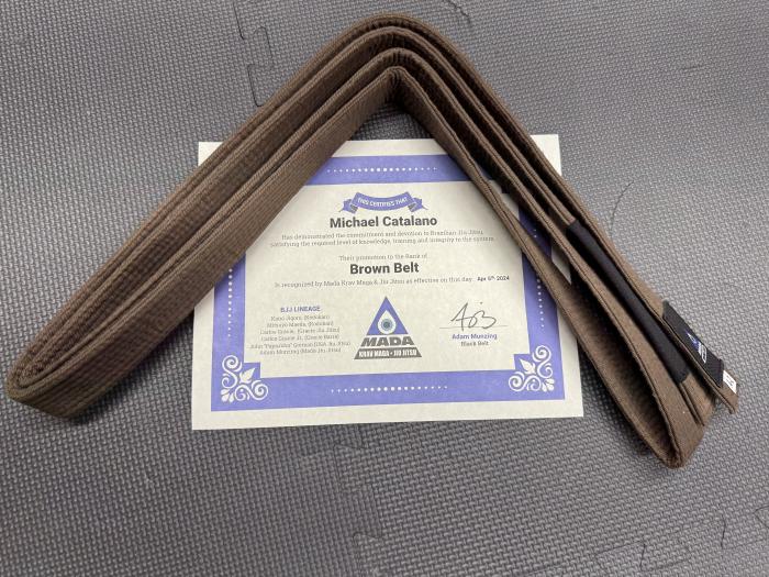 Brown belt · April 5, 2024 · Promoted by Adam Munzing