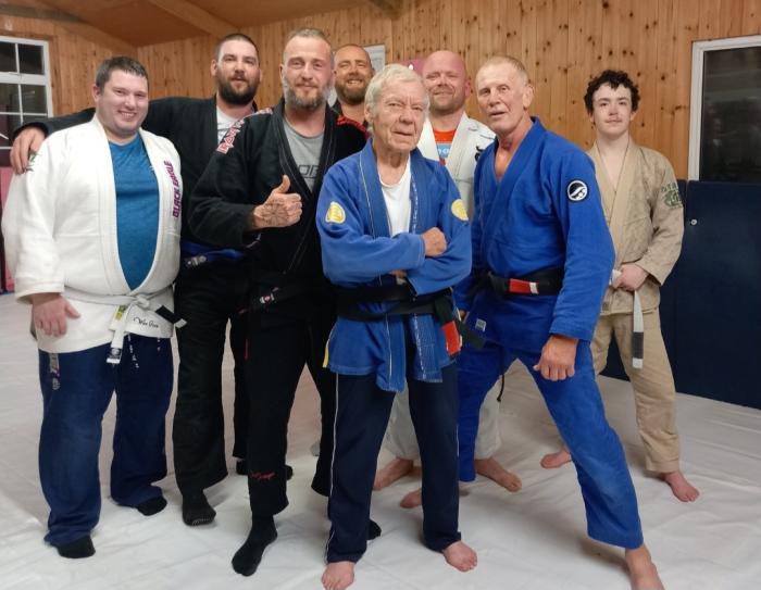 With Steve Gawthorpe (Olympic Judoka and BJJ black belt) at the shed