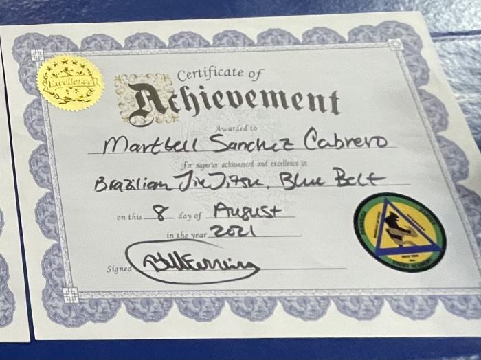 Blue belt · August 8, 2021 · Promoted by Prof. Bruno W. Ferreira