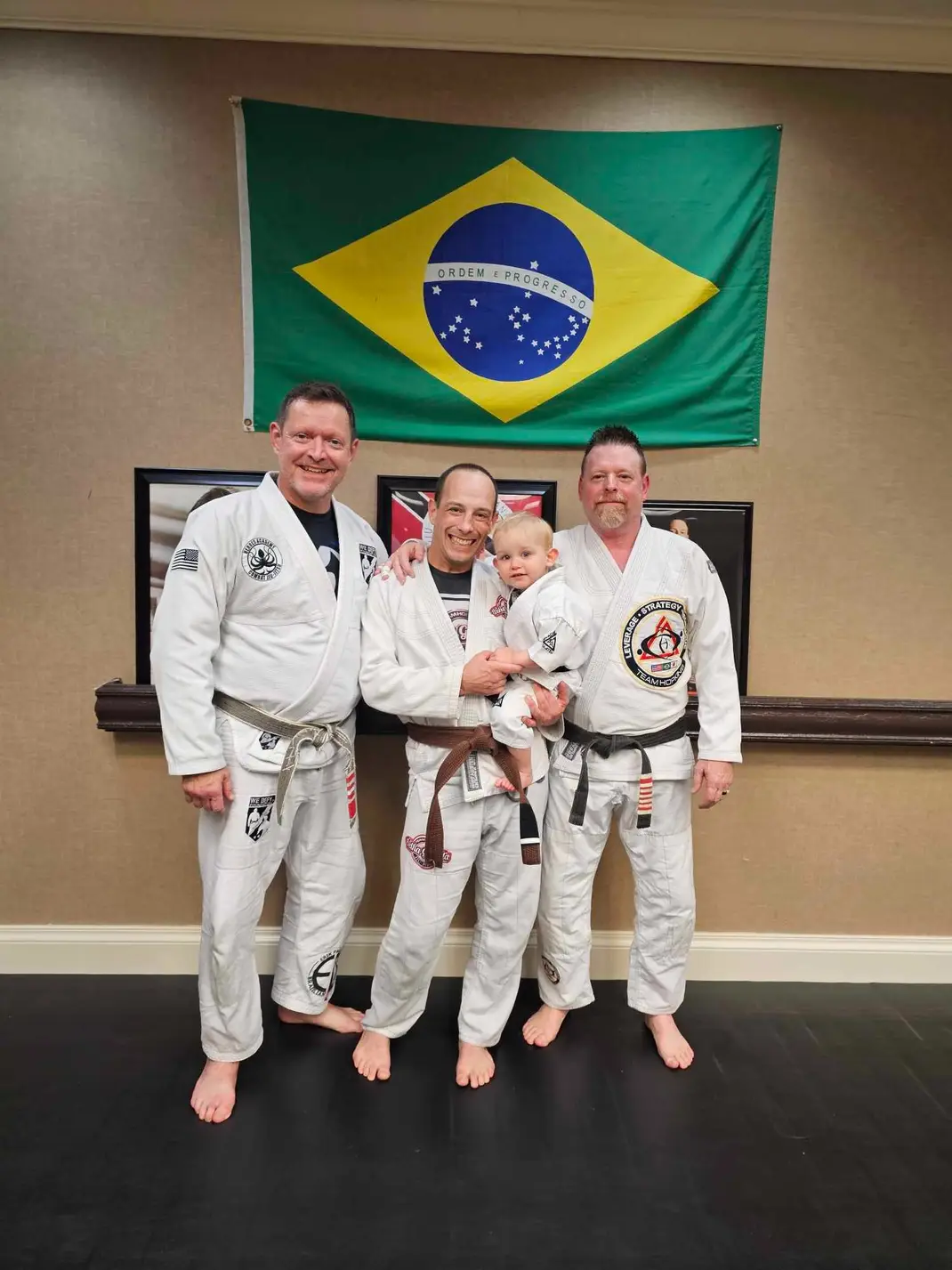 Picture of me with my instructor Allen Hopkins  after 1st stripe on brown