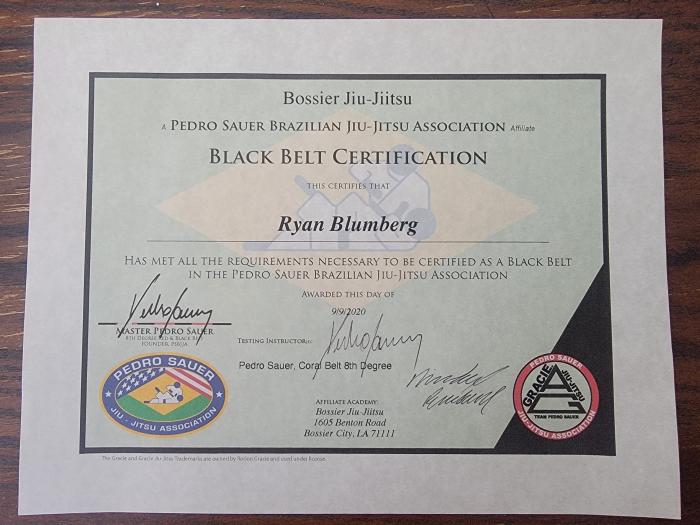 Black belt · September 9, 2020 · Promoted by Pedro Sauer