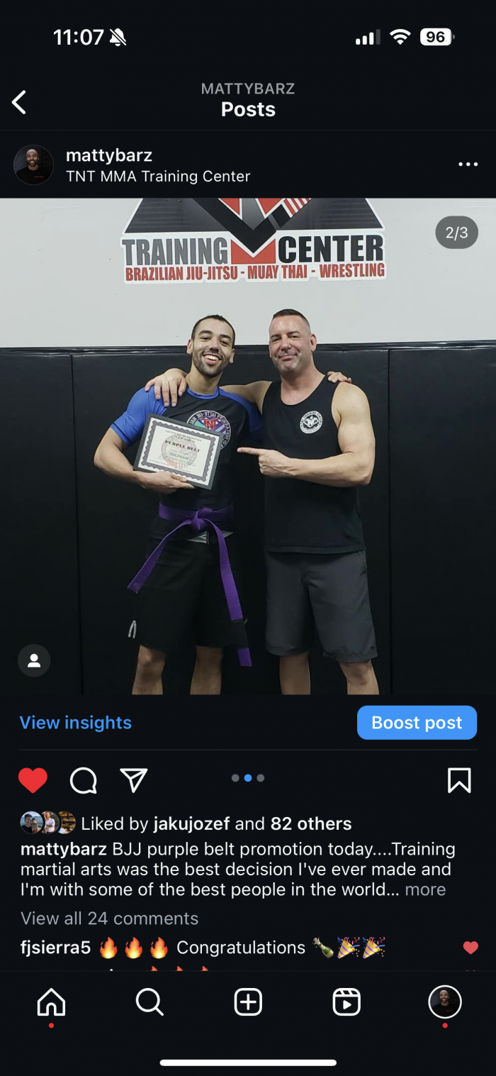 Purple belt · October 2, 2019 · Promoted by Scott Tannenbaum