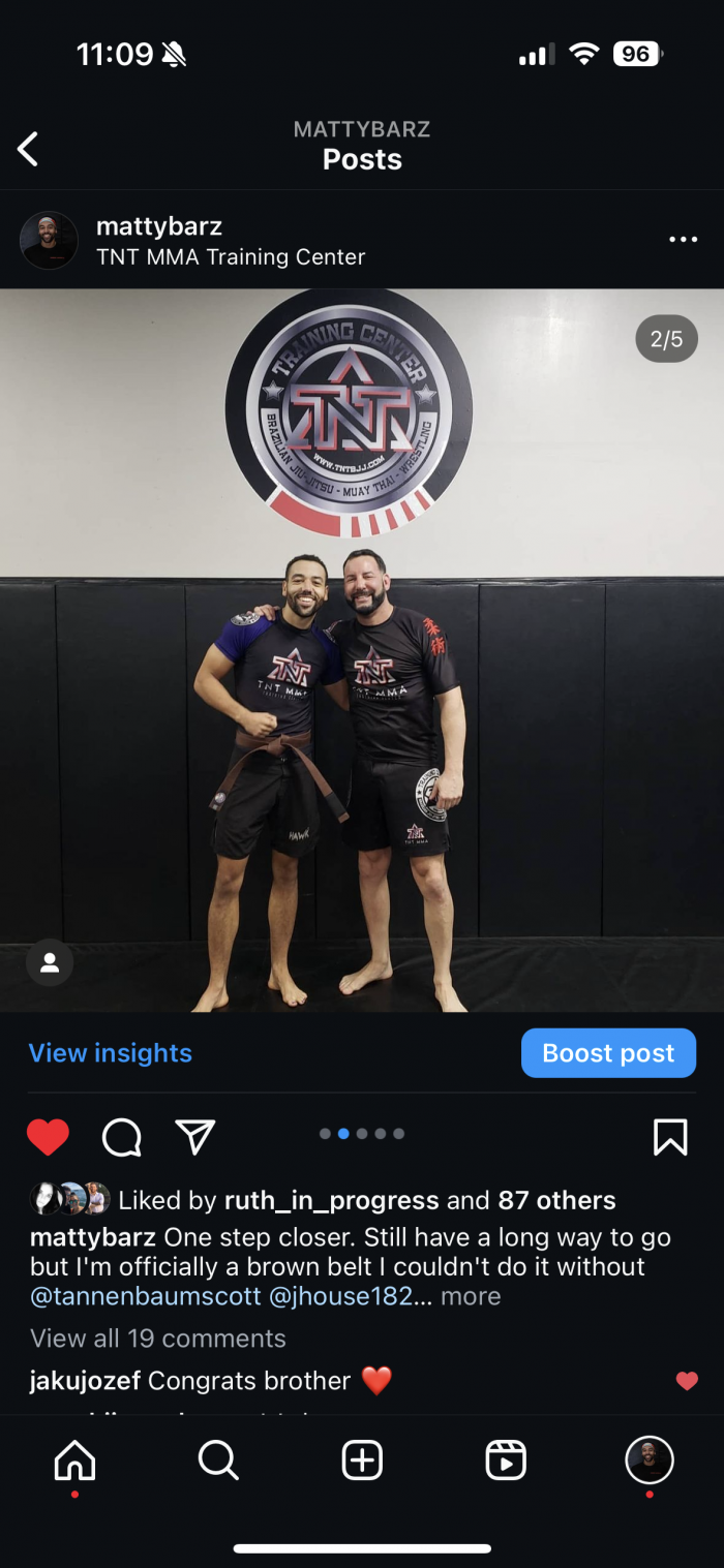 Brown belt · November 11, 2021 · Promoted by Scott Tannenbaum