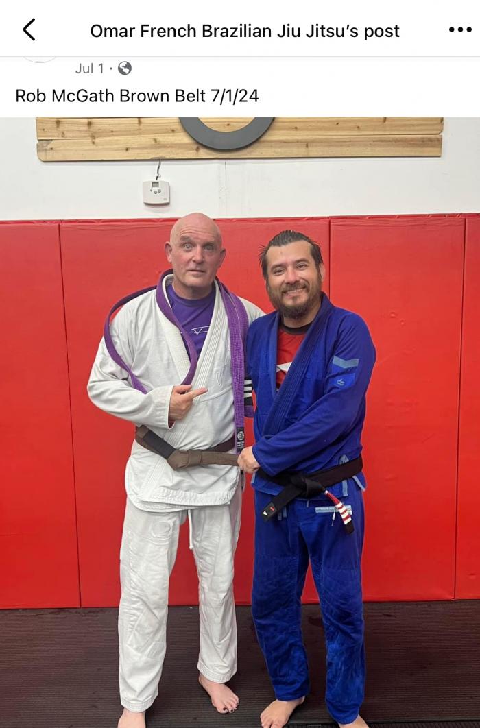 Brown belt · July 1, 2024 · Promoted by Omar French