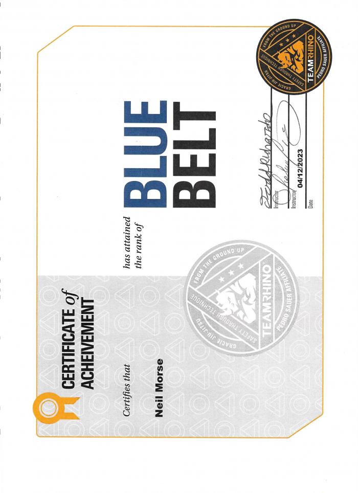 Blue belt · April 12, 2023 · Promoted by Todd Richards
