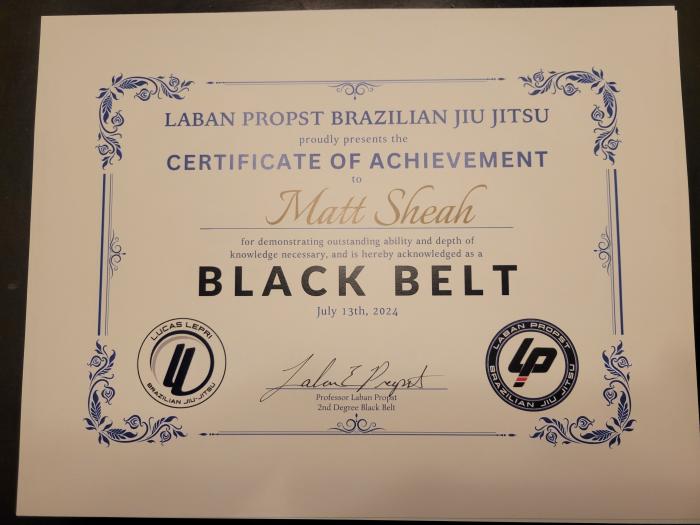 Black belt · July 13, 2024 · Promoted by Laban Propst