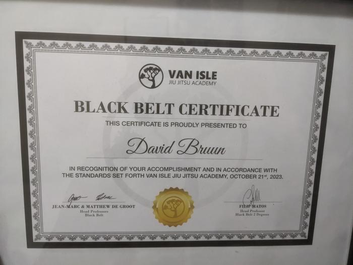 Black belt · October 21, 2023 · Promoted by Jean-Marc de Groot