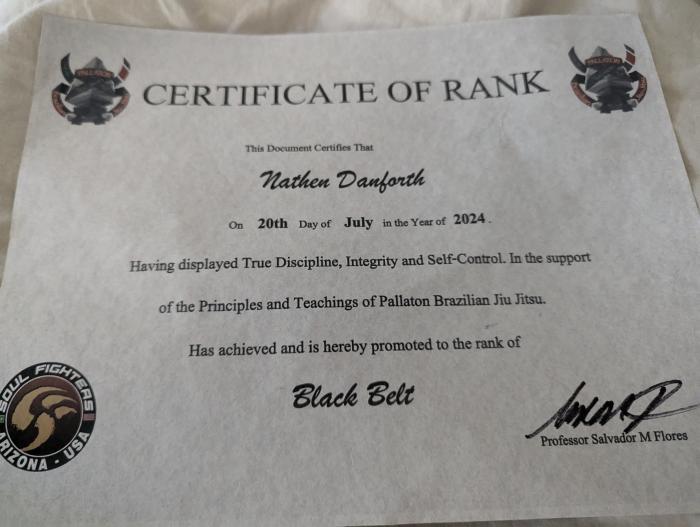 Black belt · July 20, 2024 · Promoted by Sal Flores