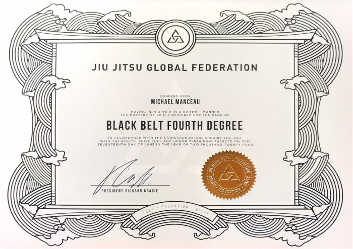 Black belt 4th degree · April 13, 2022 · Promoted by Fredson Paixão