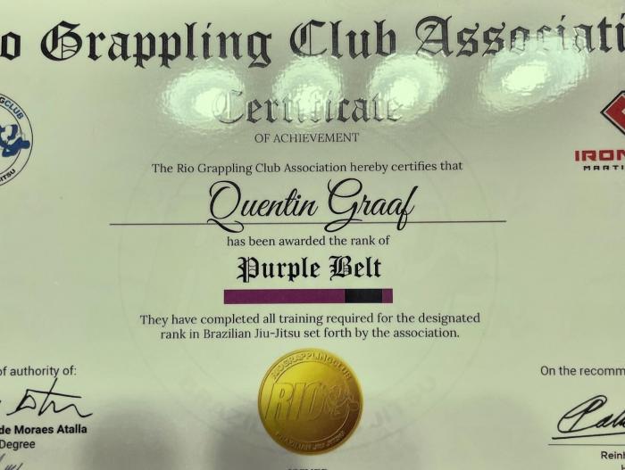 Purple belt · July 27, 2024 · Promoted by Reinhardt Gallowitz