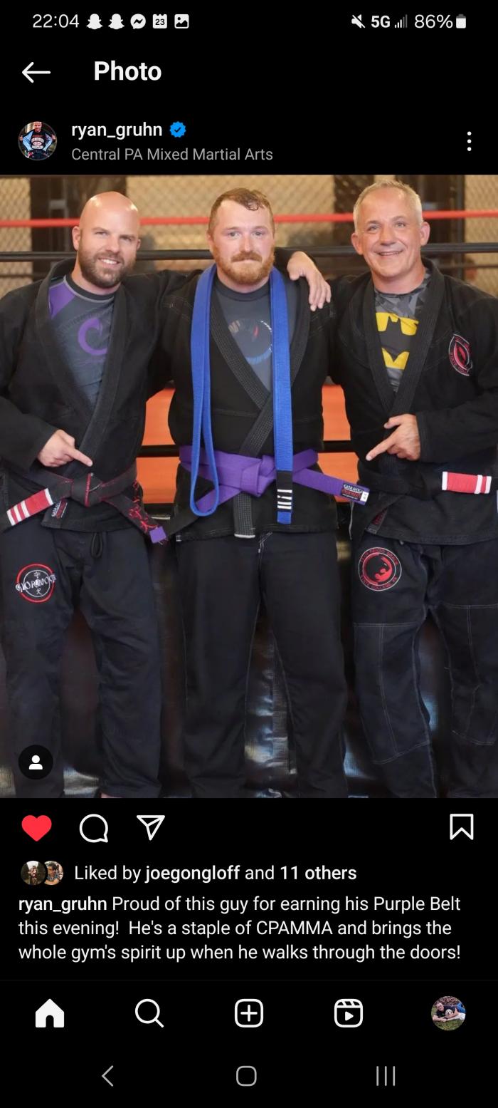 Purple belt · July 23, 2024 · Promoted by Ryan Gruhn