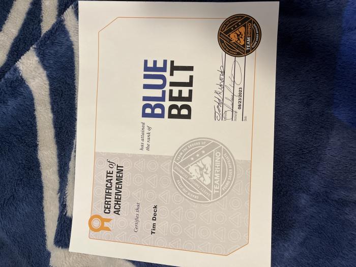 Blue belt · August 23, 2023 · Promoted by Todd Richards