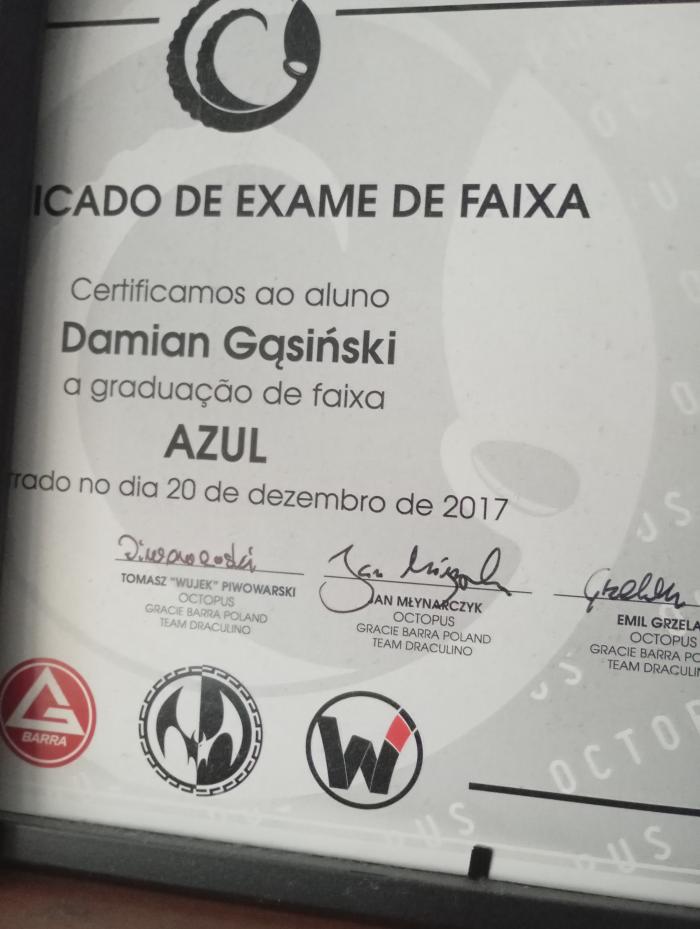 Blue belt · December 20, 2017 · Promoted by Tomasz Piwowarski
