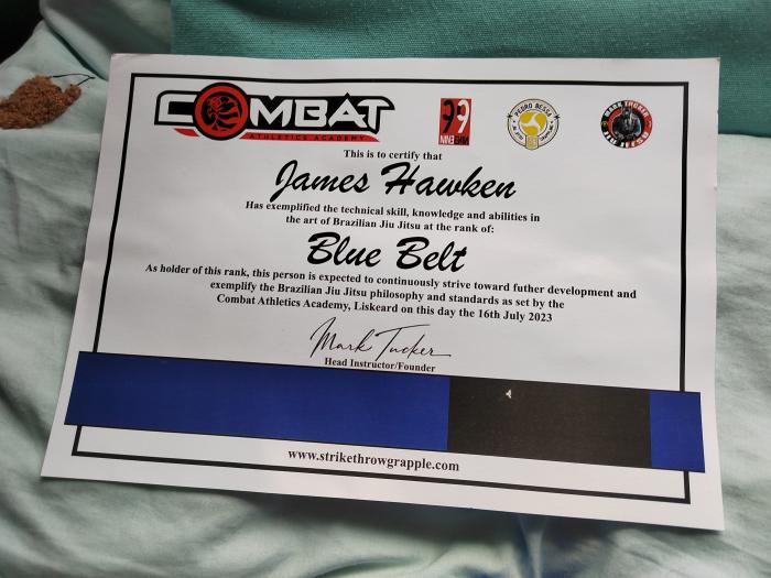 Blue belt · July 16, 2023 · Promoted by Mark Tucker