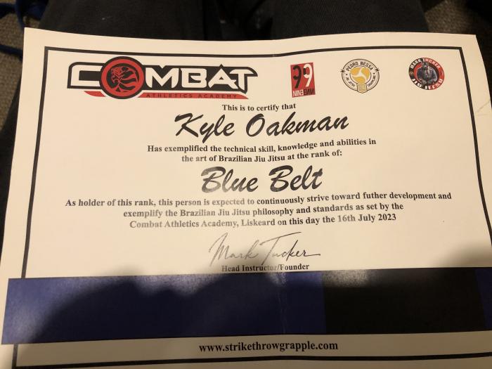 Blue belt · July 16, 2023 · Promoted by Mark Tucker