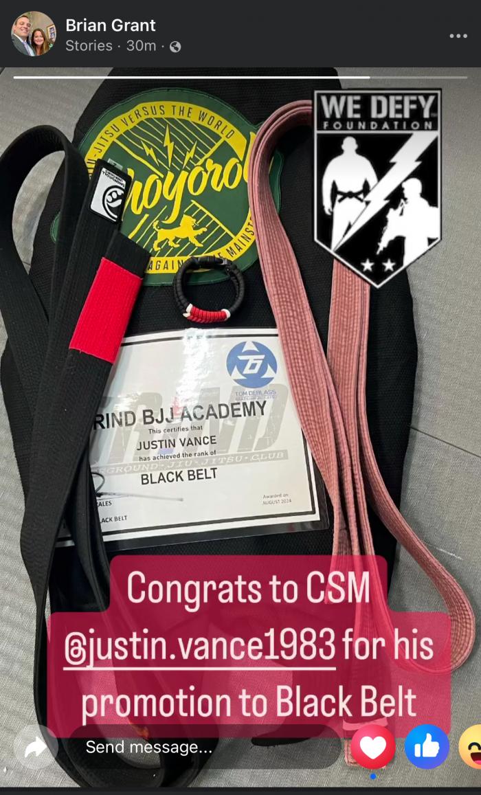 Black belt · August 17, 2024 · Promoted by Justin Gonzales