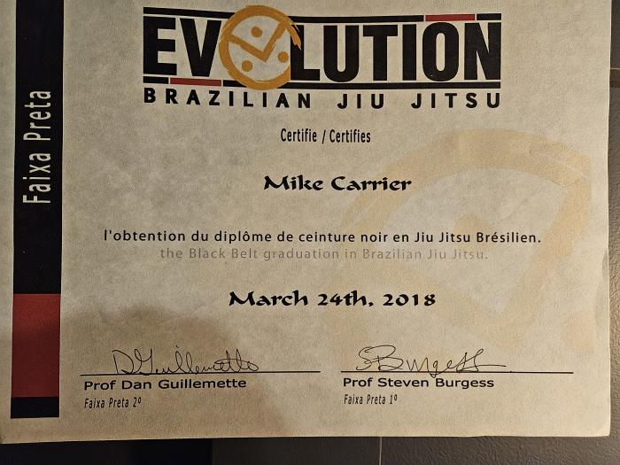 Black belt · March 24, 2018 · Promoted by Daniel Guillemette