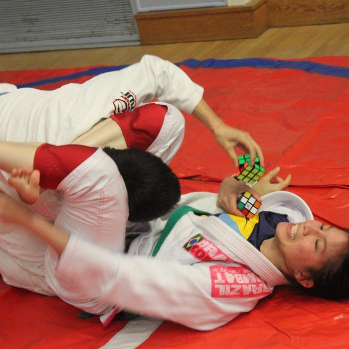 Wedding cube-jitsu match.