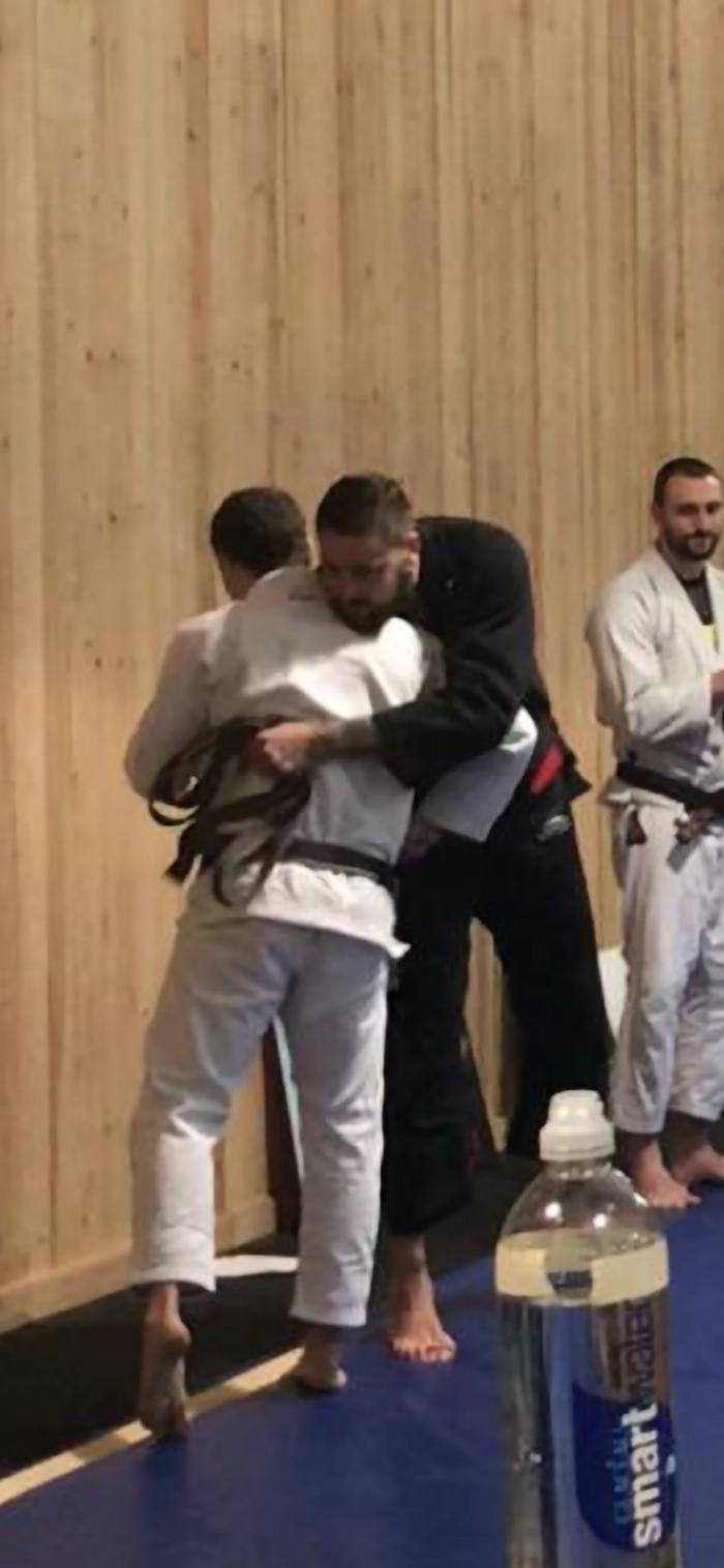 Black belt grading photo with Andy Roberts