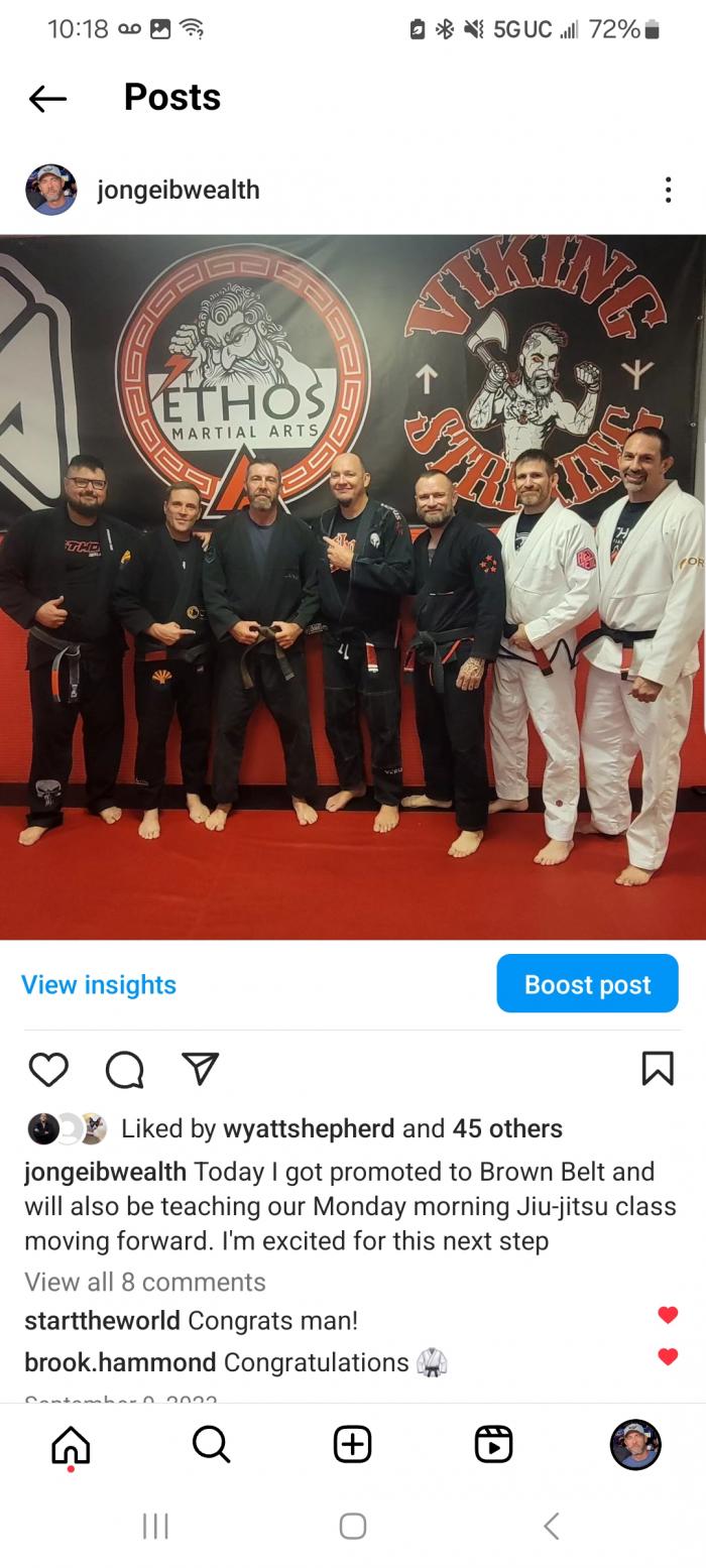 Brown belt · September 9, 2023 · Promoted by Wyatt Shepherd