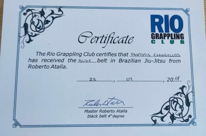 Blue belt · April 22, 2017 · Promoted by Roberto Atalla