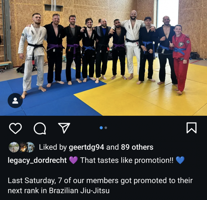 Purple belt · September 21, 2024 · Promoted by Jeroen Tanis