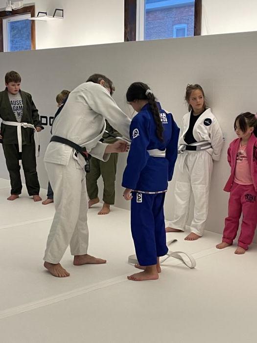 Adriana's Promotion White/Gray Belt