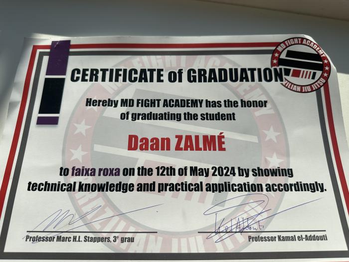 Purple belt · May 12, 2024 · Promoted by Marc Stappers